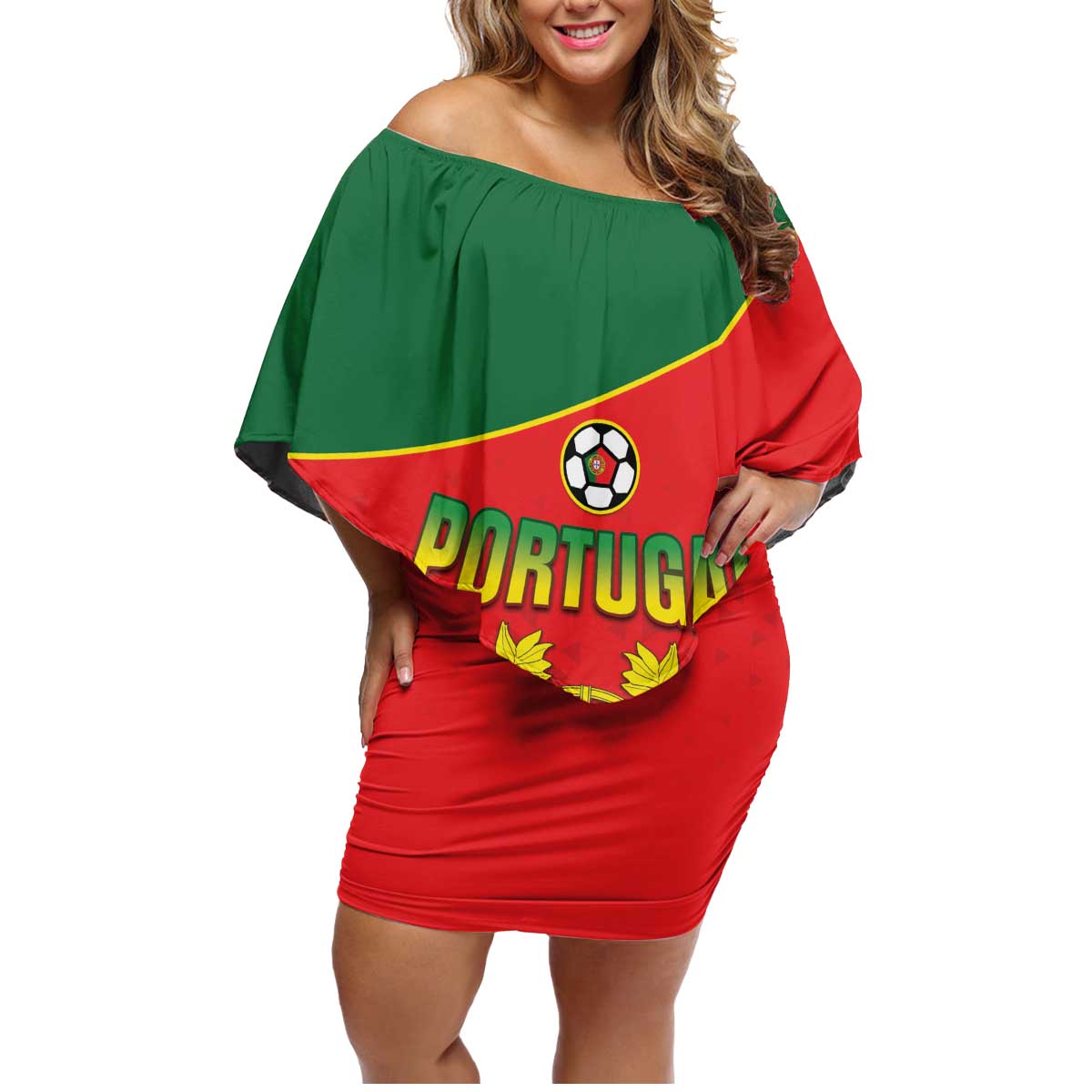 Custom Portugal 2024 Football Family Matching Off Shoulder Short Dress and Hawaiian Shirt Go Champions A Selecao das Quinas LT05 - Wonder Print Shop