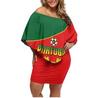 Custom Portugal 2024 Football Family Matching Off Shoulder Short Dress and Hawaiian Shirt Go Champions A Selecao das Quinas LT05 - Wonder Print Shop
