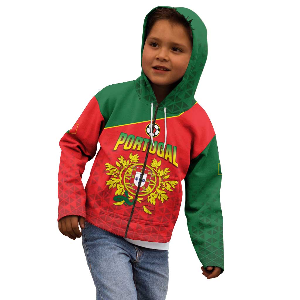 Custom Portugal 2024 Football Kid Hoodie Go Champions A Selecao das Quinas LT05 - Wonder Print Shop