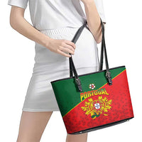 Portugal 2024 Football Leather Tote Bag Go Champions A Selecao das Quinas LT05 - Wonder Print Shop