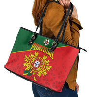 Portugal 2024 Football Leather Tote Bag Go Champions A Selecao das Quinas LT05 - Wonder Print Shop