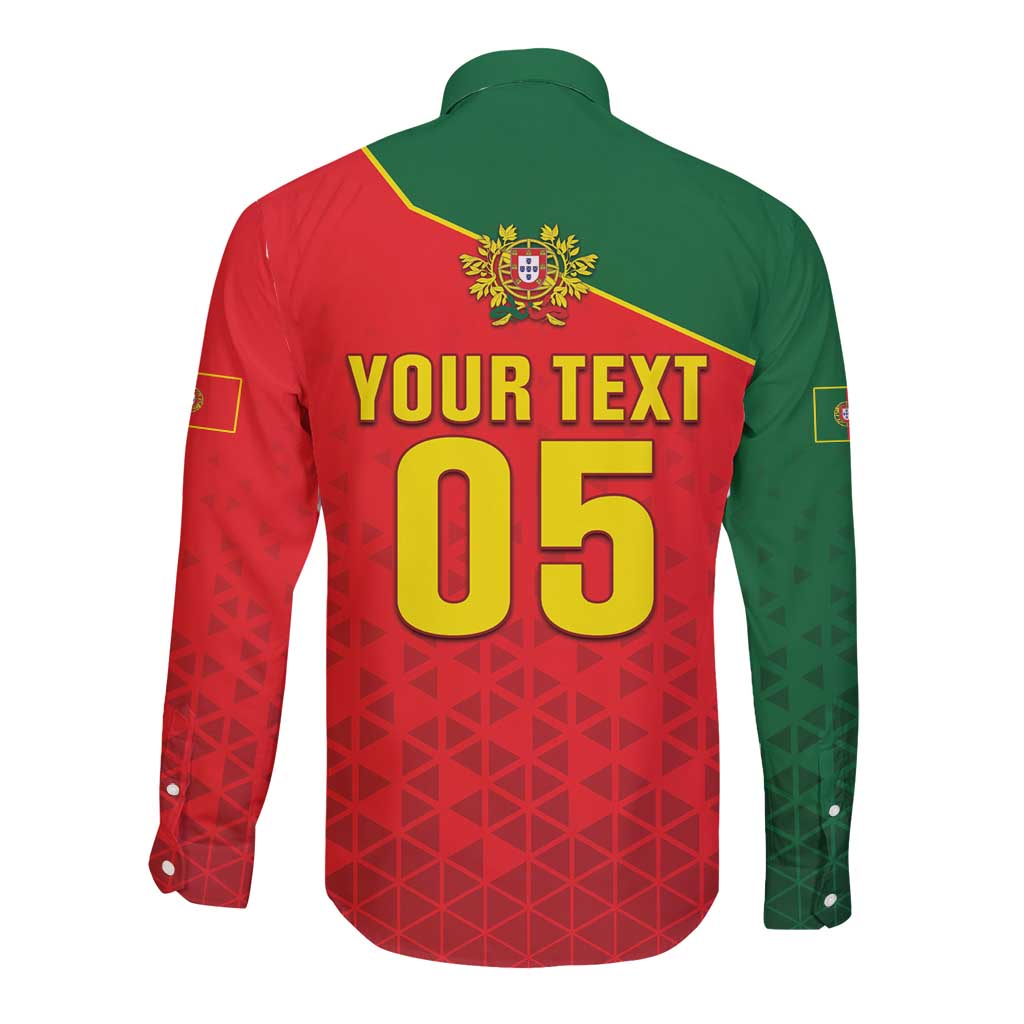 Custom Portugal 2024 Football Long Sleeve Button Shirt Go Champions A Selecao das Quinas LT05 - Wonder Print Shop