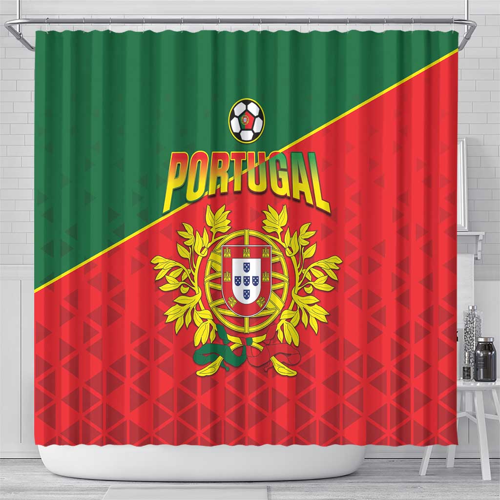 Portugal 2024 Football Shower Curtain Go Champions A Selecao das Quinas