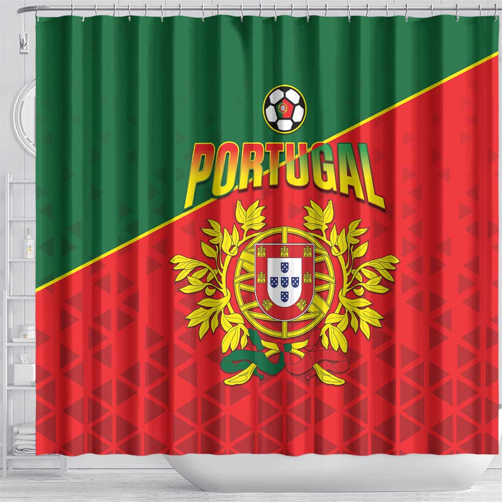 Portugal 2024 Football Shower Curtain Go Champions A Selecao das Quinas