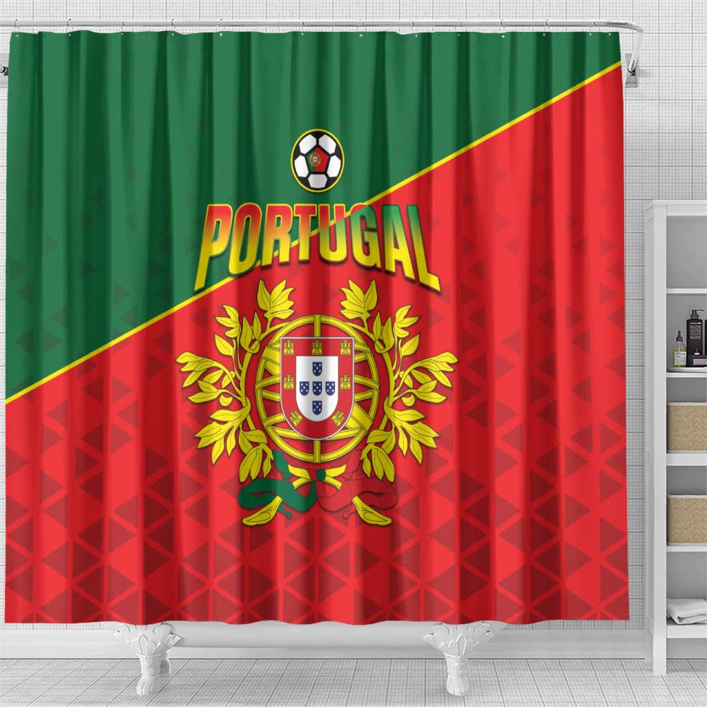Portugal 2024 Football Shower Curtain Go Champions A Selecao das Quinas