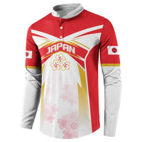Custom Japan Rugby 2024 Button Sweatshirt Go Cherry Blossoms LT05 - Wonder Print Shop