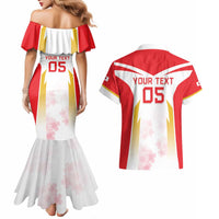 Custom Japan Rugby 2024 Couples Matching Mermaid Dress and Hawaiian Shirt Go Cherry Blossoms LT05 - Wonder Print Shop