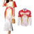 Custom Japan Rugby 2024 Couples Matching Mermaid Dress and Long Sleeve Button Shirt Go Cherry Blossoms