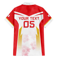 Custom Japan Rugby 2024 Family Matching Off The Shoulder Long Sleeve Dress and Hawaiian Shirt Go Cherry Blossoms LT05 - Wonder Print Shop