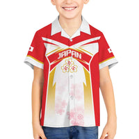 Custom Japan Rugby 2024 Family Matching Off The Shoulder Long Sleeve Dress and Hawaiian Shirt Go Cherry Blossoms LT05 - Wonder Print Shop