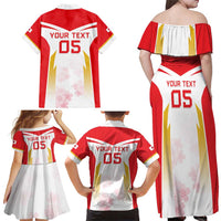 Custom Japan Rugby 2024 Family Matching Off Shoulder Maxi Dress and Hawaiian Shirt Go Cherry Blossoms LT05 - Wonder Print Shop