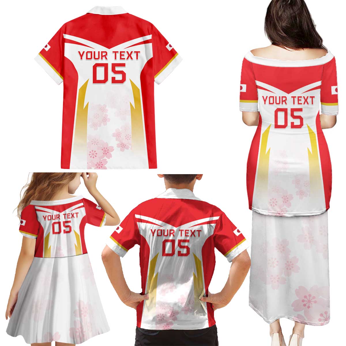 Custom Japan Rugby 2024 Family Matching Puletasi and Hawaiian Shirt Go Cherry Blossoms LT05 - Wonder Print Shop