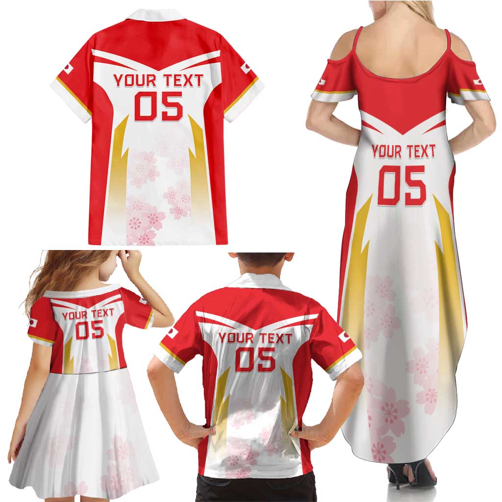 Custom Japan Rugby 2024 Family Matching Summer Maxi Dress and Hawaiian Shirt Go Cherry Blossoms LT05 - Wonder Print Shop