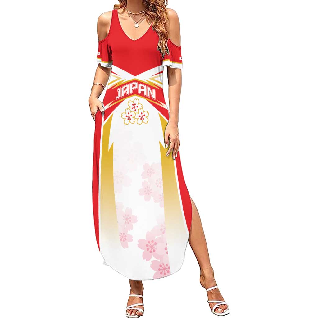 Custom Japan Rugby 2024 Family Matching Summer Maxi Dress and Hawaiian Shirt Go Cherry Blossoms LT05 - Wonder Print Shop