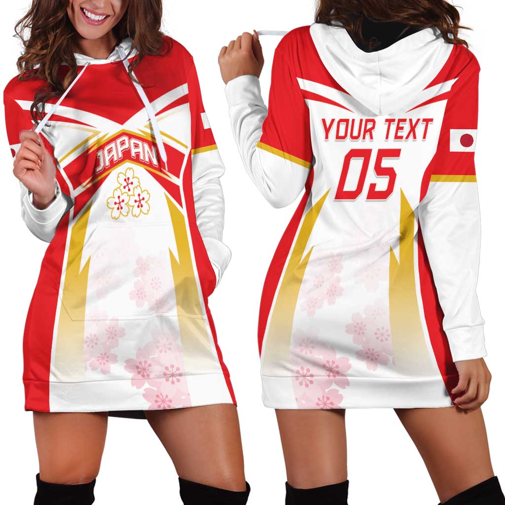 Custom Japan Rugby 2024 Hoodie Dress Go Cherry Blossoms LT05 - Wonder Print Shop