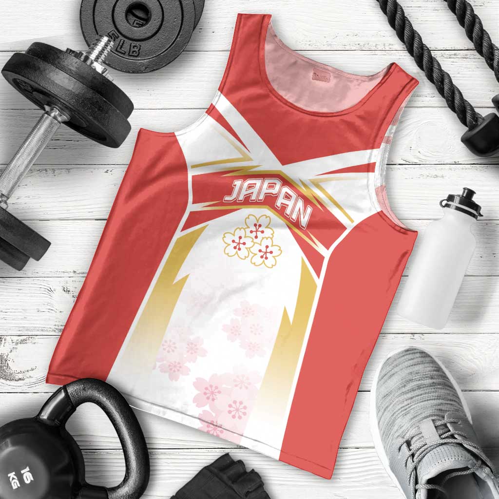 Custom Japan Rugby 2024 Men Tank Top Go Cherry Blossoms LT05 - Wonder Print Shop