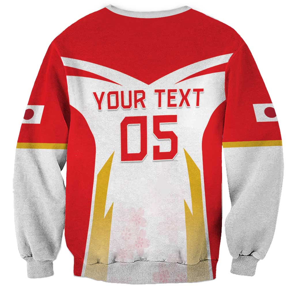 Custom Japan Rugby 2024 Sweatshirt Go Cherry Blossoms LT05 - Wonder Print Shop