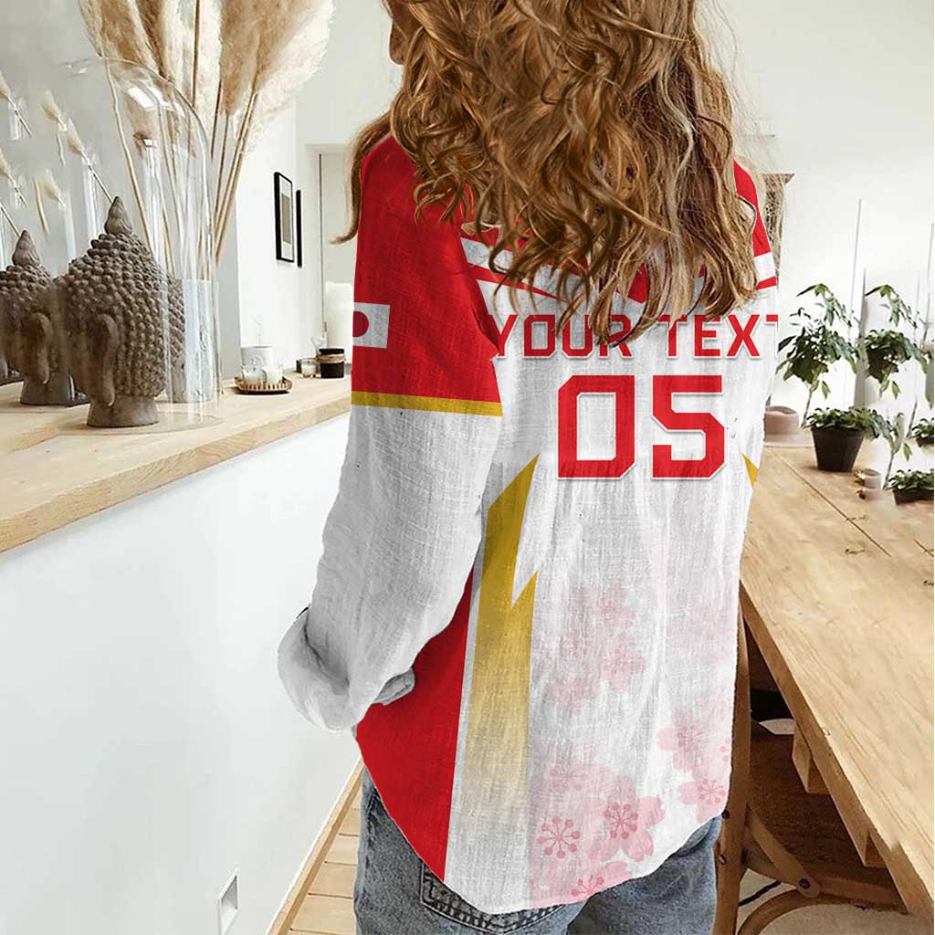 Custom Japan Rugby 2024 Women Casual Shirt Go Cherry Blossoms LT05 - Wonder Print Shop