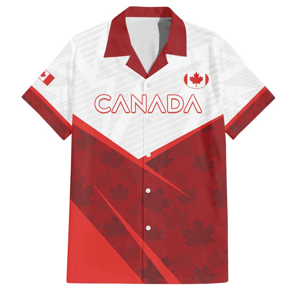 Custom Canada Rugby 2024 Family Matching Off Shoulder Maxi Dress and Hawaiian Shirt Go Canada Simple Style LT05 - Wonder Print Shop