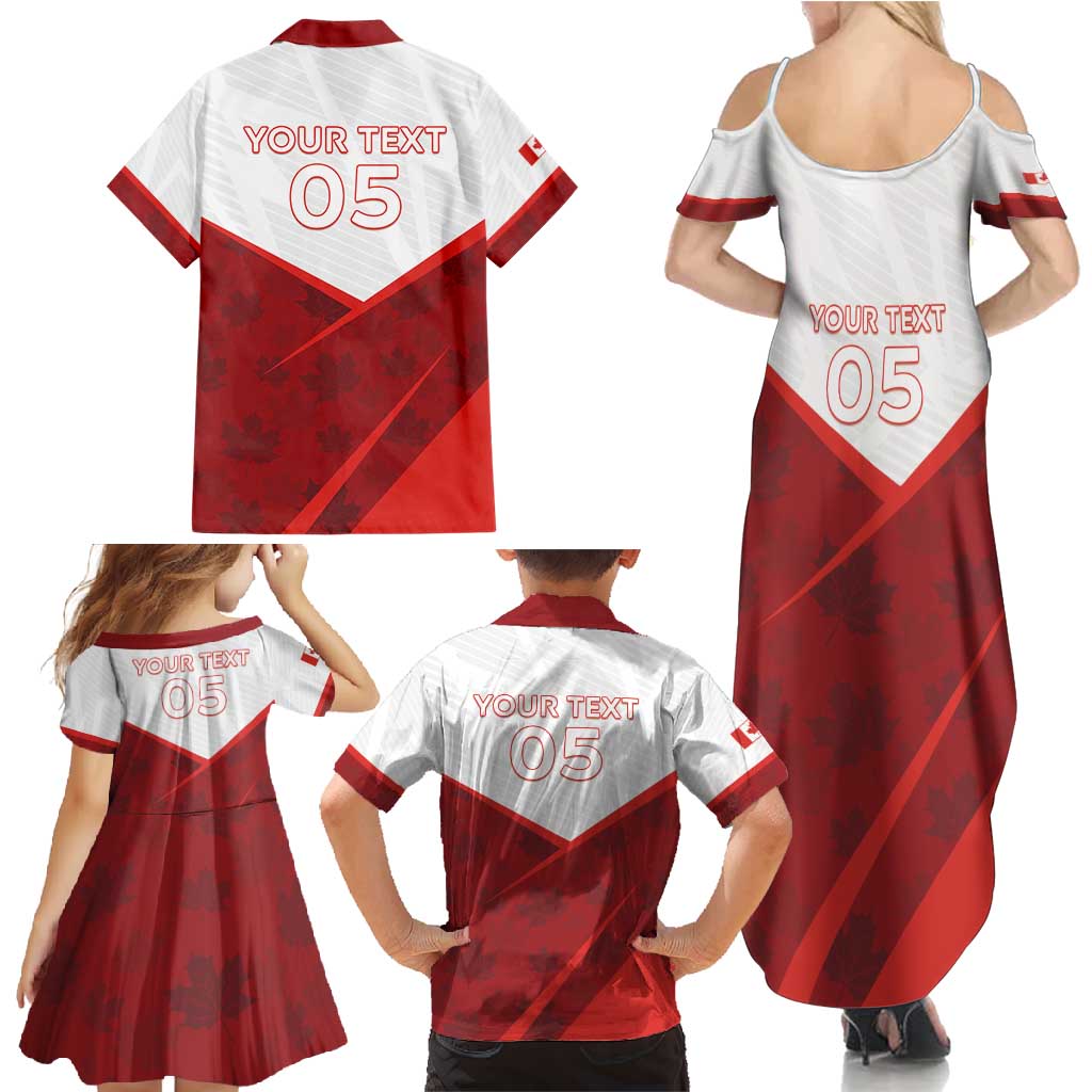 Custom Canada Rugby 2024 Family Matching Summer Maxi Dress and Hawaiian Shirt Go Canada Simple Style LT05 - Wonder Print Shop