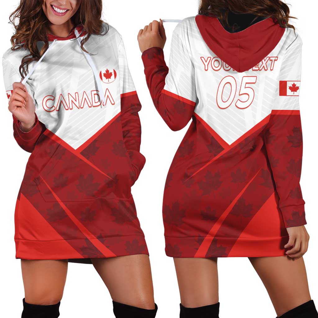 Custom Canada Rugby 2024 Hoodie Dress Go Canada Simple Style LT05 - Wonder Print Shop