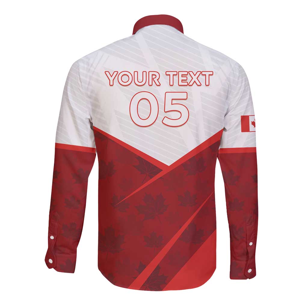 Custom Canada Rugby 2024 Long Sleeve Button Shirt Go Canada Simple Style LT05 - Wonder Print Shop