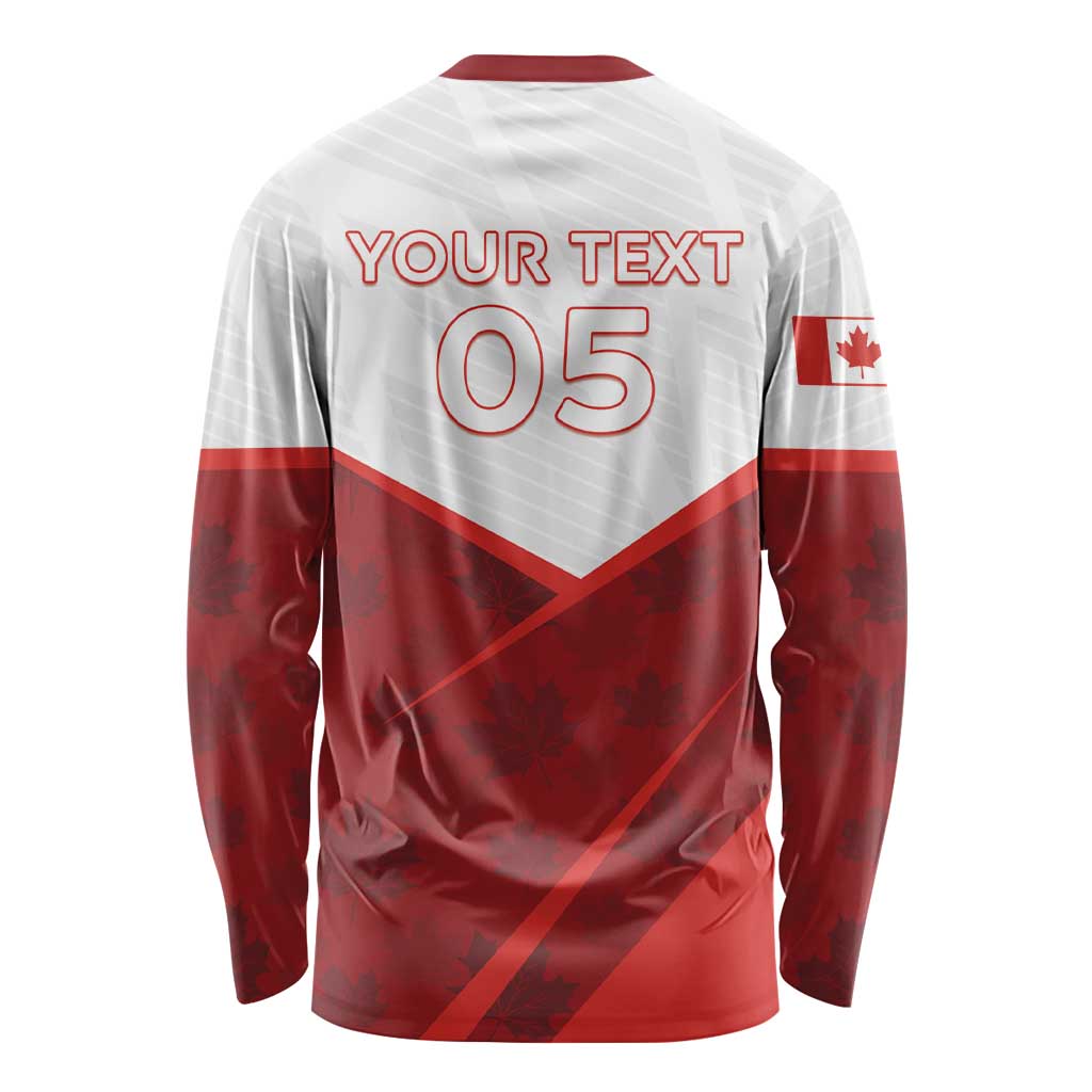 Custom Canada Rugby 2024 Long Sleeve Shirt Go Canada Simple Style LT05 - Wonder Print Shop