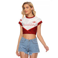 Custom Canada Rugby 2024 Raglan Cropped T Shirt Go Canada Simple Style LT05 - Wonder Print Shop