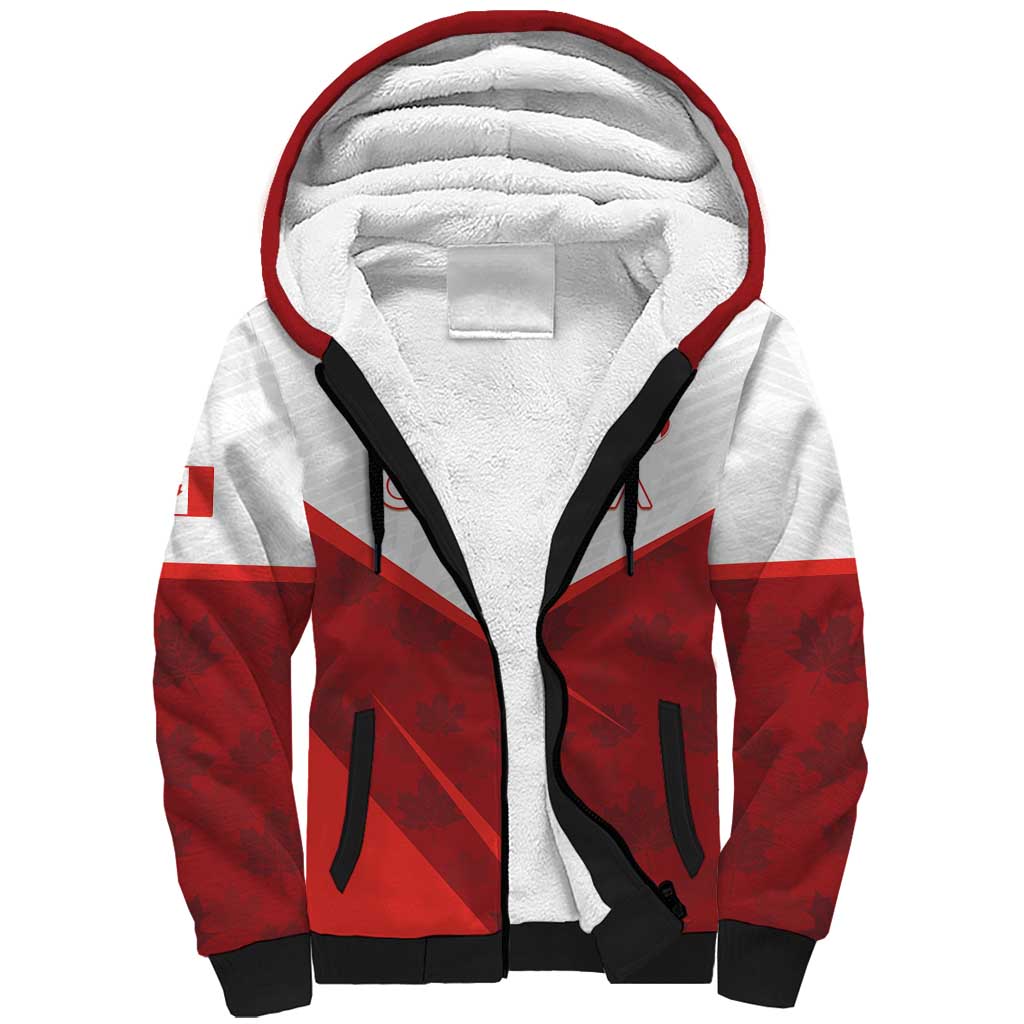 Custom Canada Rugby 2024 Sherpa Hoodie Go Canada Simple Style LT05 - Wonder Print Shop