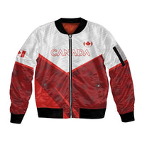 Custom Canada Rugby 2024 Sleeve Zip Bomber Jacket Go Canada Simple Style LT05 - Wonder Print Shop