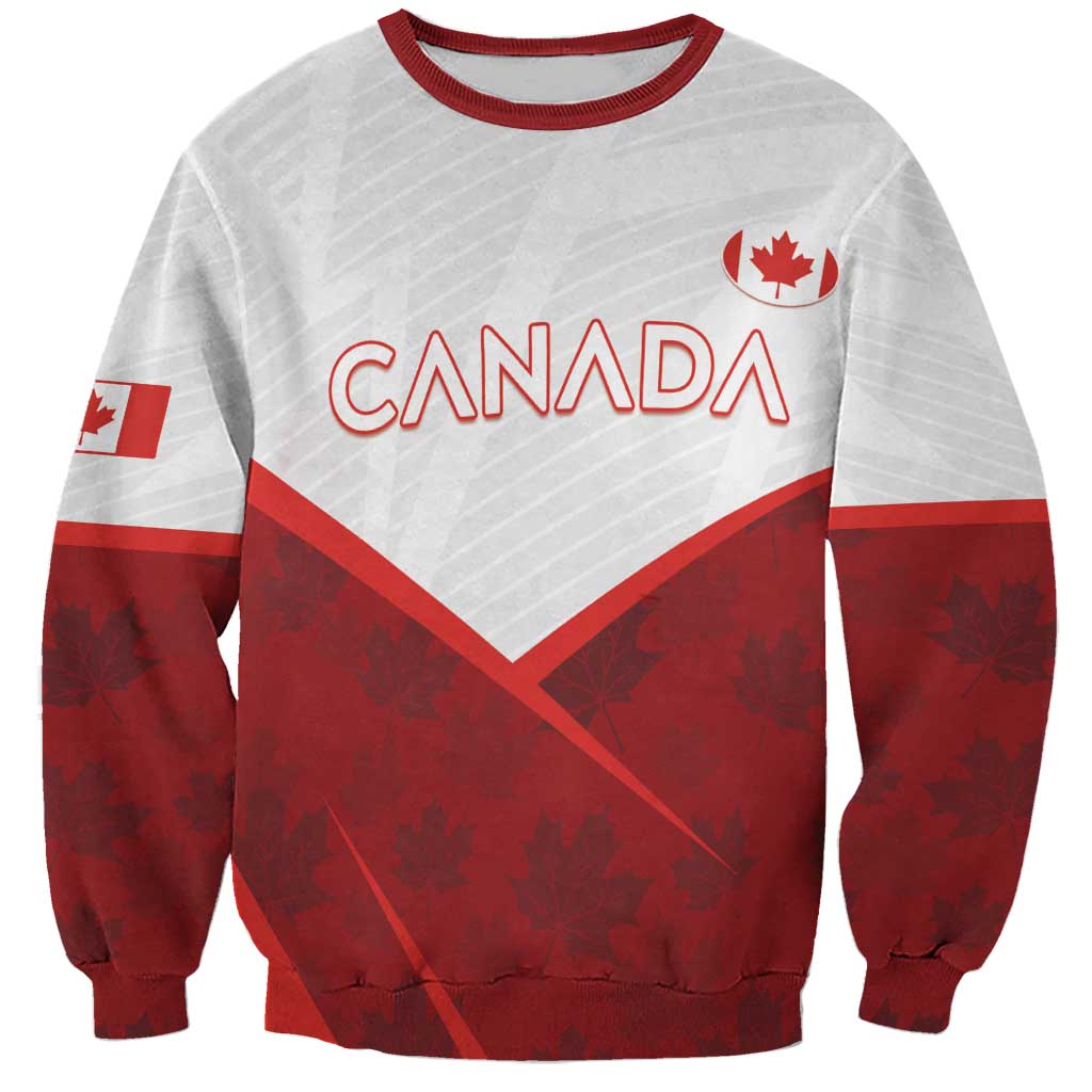Custom Canada Rugby 2024 Sweatshirt Go Canada Simple Style LT05 - Wonder Print Shop