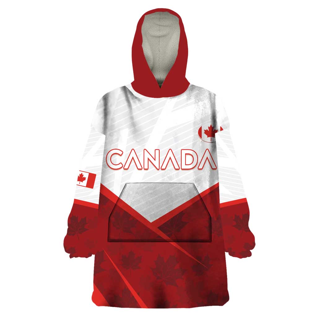 Custom Canada Rugby 2024 Wearable Blanket Hoodie Go Canada Simple Style LT05 - Wonder Print Shop