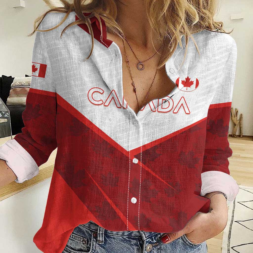 Custom Canada Rugby 2024 Women Casual Shirt Go Canada Simple Style LT05 - Wonder Print Shop