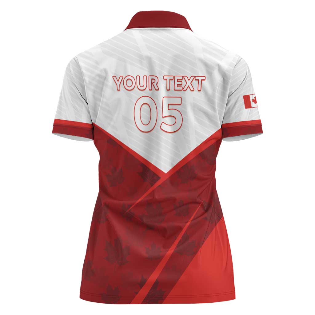 Custom Canada Rugby 2024 Women Polo Shirt Go Canada Simple Style LT05 - Wonder Print Shop