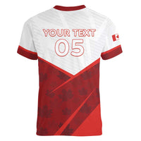 Custom Canada Rugby 2024 Women V-Neck T-Shirt Go Canada Simple Style LT05 - Wonder Print Shop