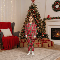 Red Argyle Christmas Pattern Christmas Pajama Set - Wonder Print Shop