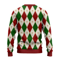 Red And Green Christmas Argyle Pattern Ugly Christmas Sweater - Wonder Print Shop