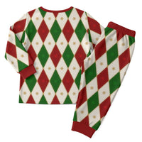 Red And Green Christmas Argyle Pattern Christmas Pajama Set - Wonder Print Shop