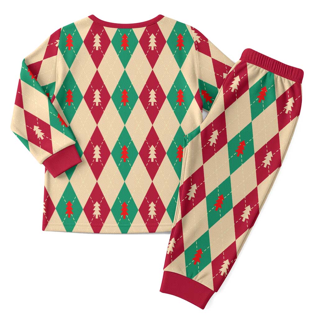 Green And Red Diamond Christmas Pattern Christmas Pajama Set - Wonder Print Shop