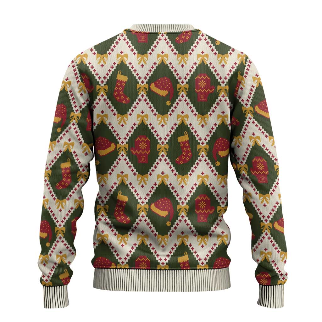 Green Cozy Christmas Argyle Pattern Ugly Christmas Sweater - Wonder Print Shop