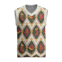 Green Cozy Christmas Argyle Pattern Christmas Knitted V-Neck Vest - Wonder Print Shop