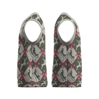 Dark Forest Green Christmas Argyle Pattern Christmas Knitted V-Neck Vest - Wonder Print Shop