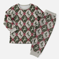 Dark Forest Green Christmas Argyle Pattern Christmas Pajama Set - Wonder Print Shop