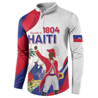 Personalised Haiti 221st Anniversary Independence Day Button Sweatshirt LT05 - Wonder Print Shop