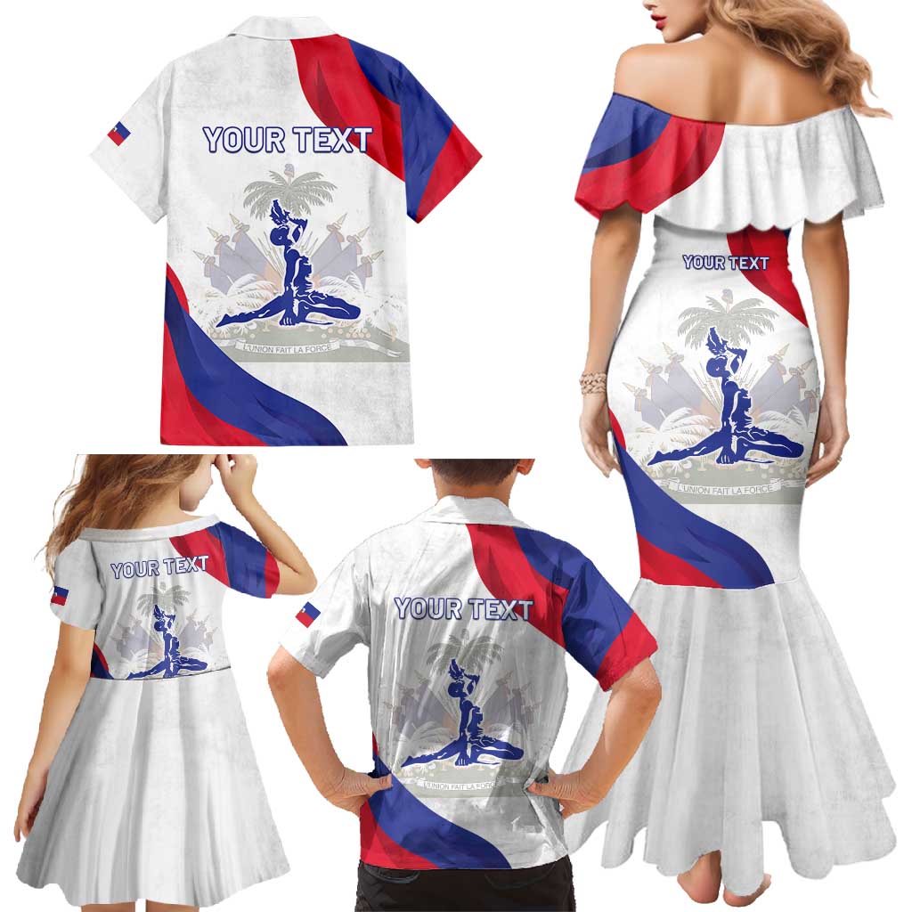 Personalised Haiti 221st Anniversary Independence Day Family Matching Mermaid Dress and Hawaiian Shirt LT05 - Wonder Print Shop