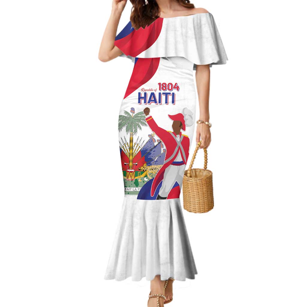 Personalised Haiti 221st Anniversary Independence Day Family Matching Mermaid Dress and Hawaiian Shirt LT05 - Wonder Print Shop
