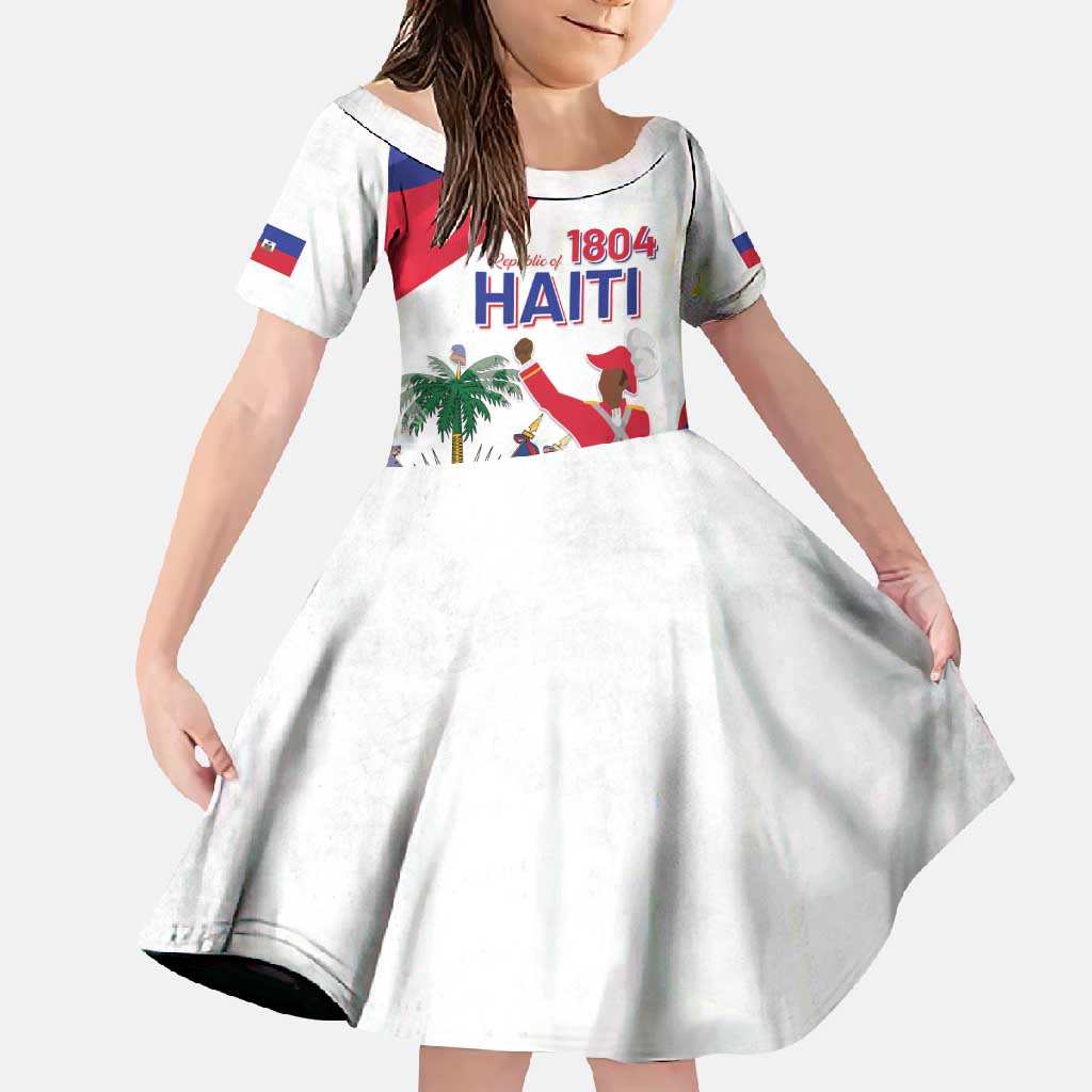 Personalised Haiti 221st Anniversary Independence Day Family Matching Off Shoulder Maxi Dress and Hawaiian Shirt LT05 - Wonder Print Shop