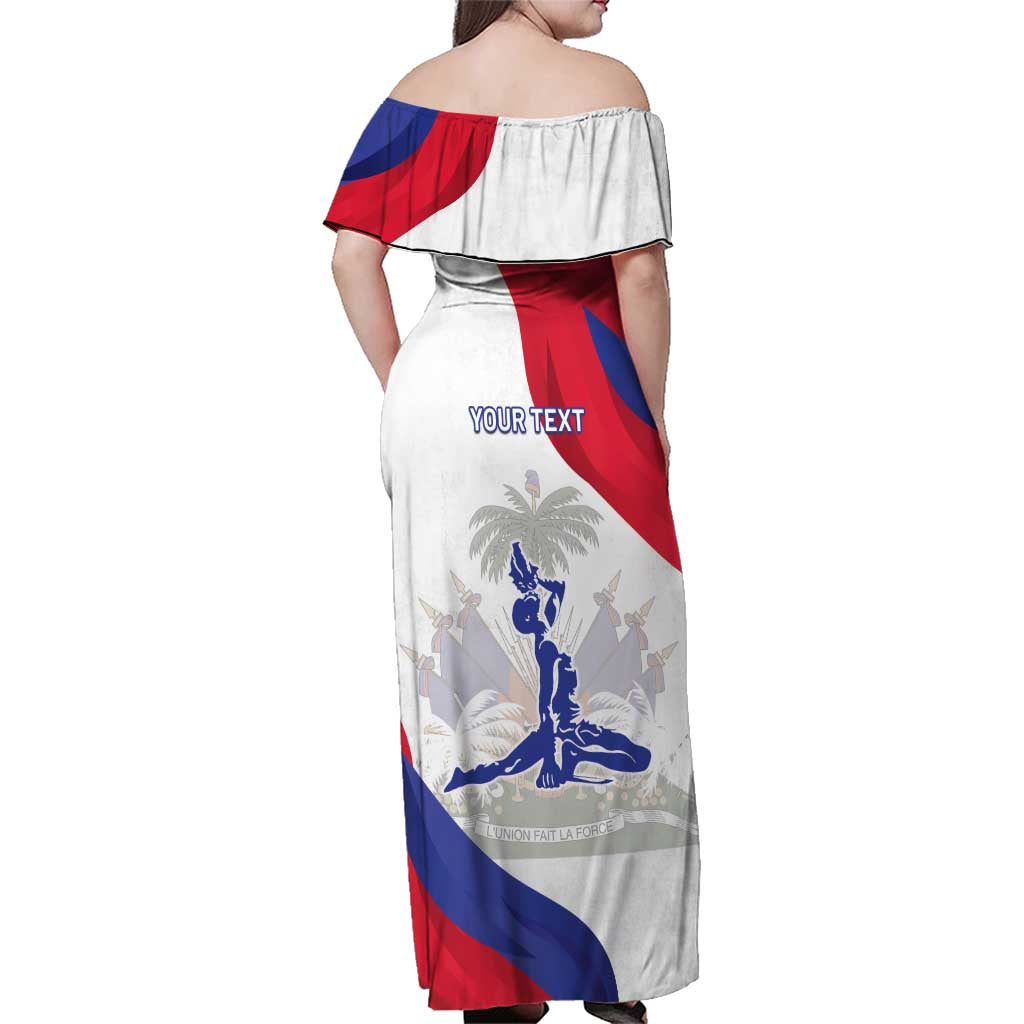 Personalised Haiti 221st Anniversary Independence Day Family Matching Off Shoulder Maxi Dress and Hawaiian Shirt LT05 - Wonder Print Shop