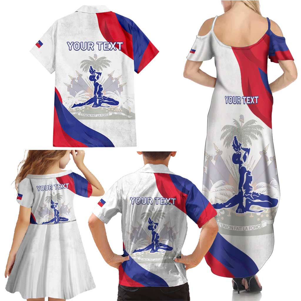 Personalised Haiti 221st Anniversary Independence Day Family Matching Summer Maxi Dress and Hawaiian Shirt LT05 - Wonder Print Shop