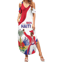Personalised Haiti 221st Anniversary Independence Day Family Matching Summer Maxi Dress and Hawaiian Shirt LT05 - Wonder Print Shop